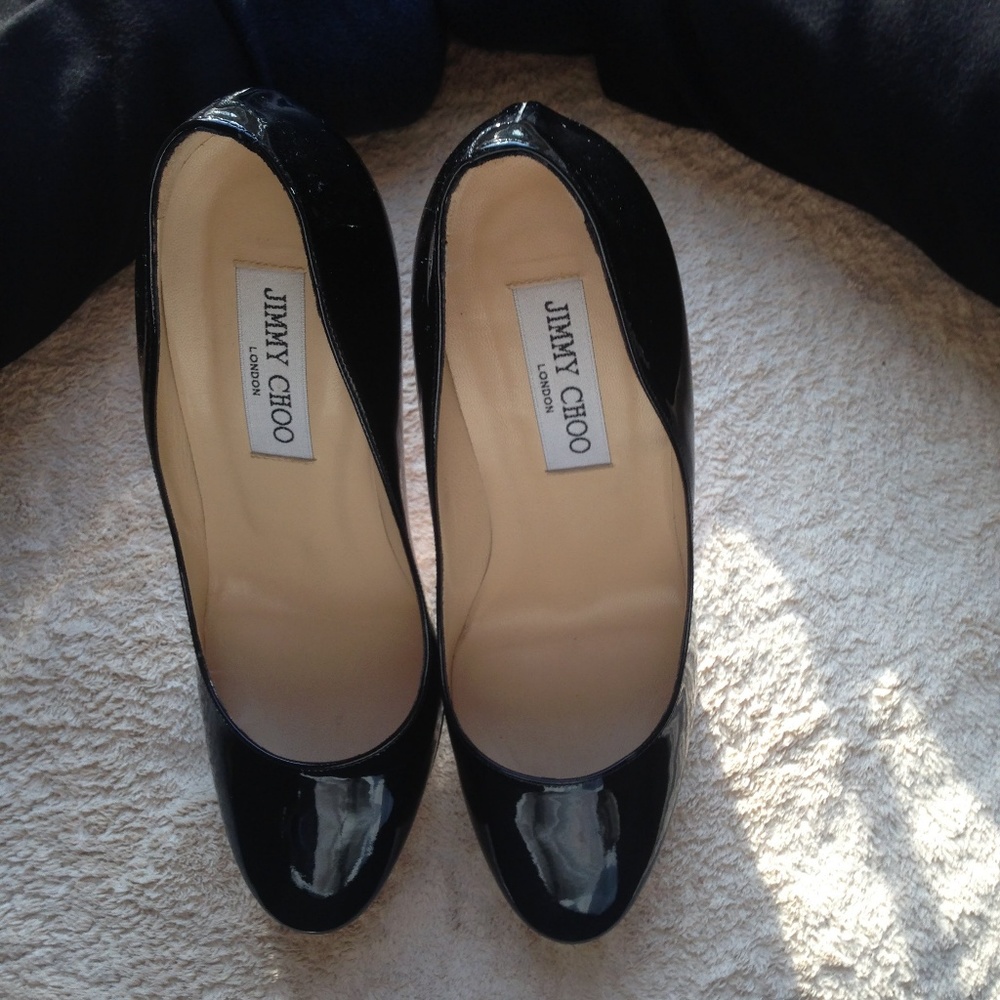 Jimmy Choo Cosmic Patent leather platform pumps